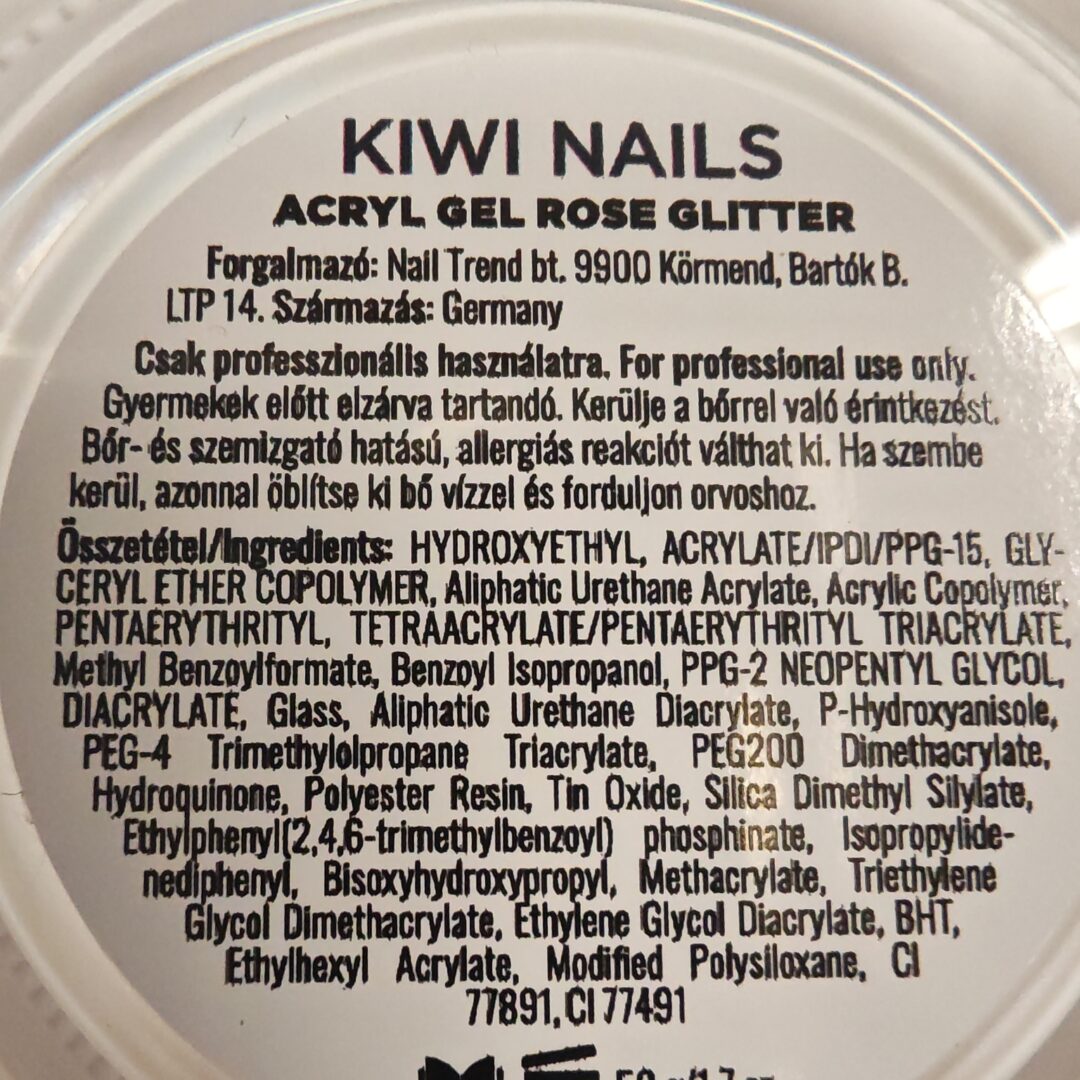 Acryl Gel Rose Glitter 50gr - Kiwi Nails – Bild 3