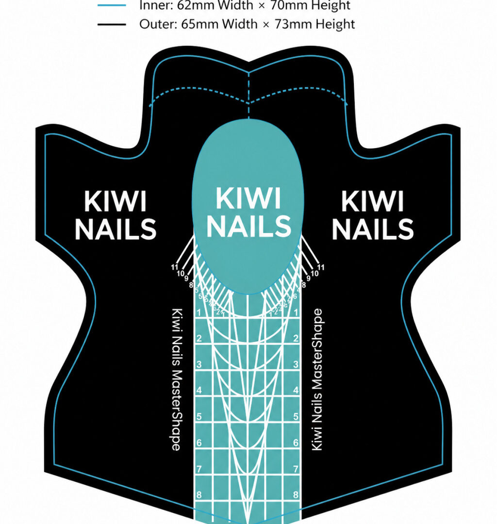 Master Shape Schablone - Nail Forms - 300 Stk. Kiwi Nails – Bild 1